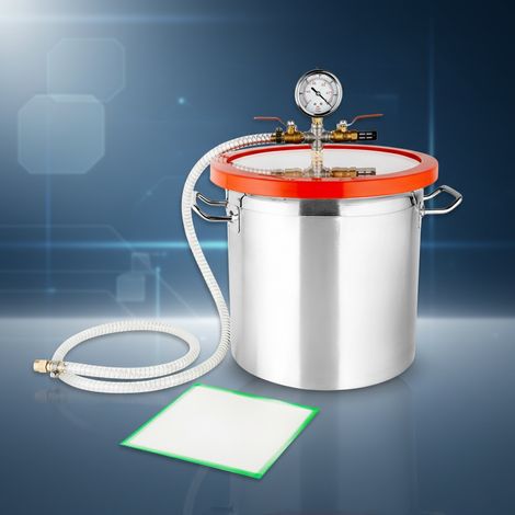 Cámara de vacío Trampa de resina de acero inoxidable 17L 28CM Cámara desgasificadora Cámara de vacío aire industrial A/C medidor NUEVO
