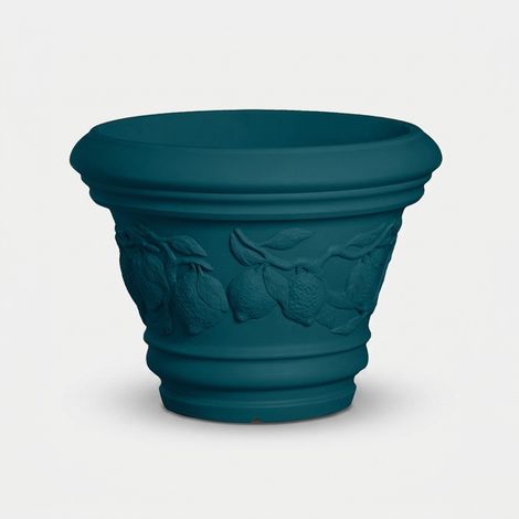 Vaso decorato per esterno in polietilene Limoni - Verde 2 (1/3)