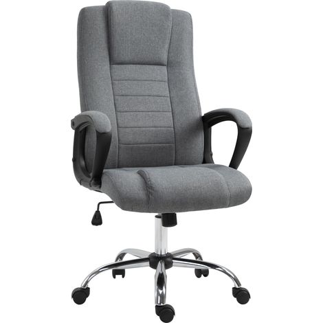 Linen-Look Swivel Office Chair - Dark Grey (1/5)