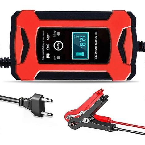 Chargeur de batterie 12 V 6 A pour voiture, moto et camion, charge rapide intelligente par impulsions, arrêt automatique complet, double mode, plomb-acide. (1/5)