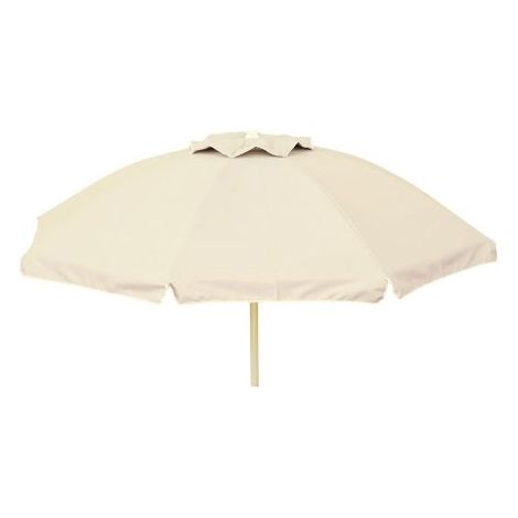 Ombrellone per spiaggia e giardino rotondo diametro 2 metri con snodo e telo color ecrù con protezione raggi UV ombrellone per casa e mare