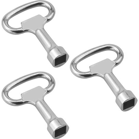 3 Pièces Clés Carrées,Clé du Compteur de Gaz 8mm Chauffage Acier Inoxydable Carre Pour Compteurs Électriques, Ascenseurs, Compteurs d'eau et Armoires Électriques (Argentée) (1/5)
