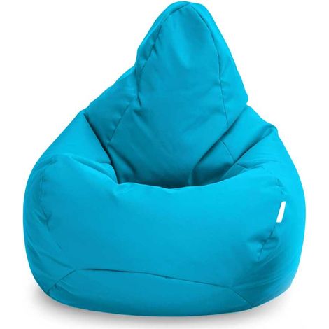 Loft 25 - Pouf poltrona a sacco per soggiorno, Pouf poltrona con schienale alto per il gioco, Pouf a sacco resistente all'acqua per interni ed esterni, pouf da gioco - Aqua (Pouf Sacco)