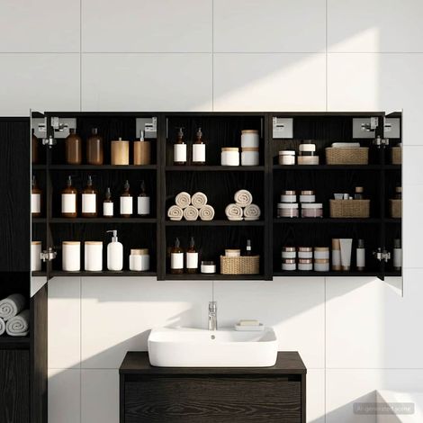 vidaXL  Bathroom Cabinet Set  3 pcs 126 x 16 x 62.5 cm Engineered wood