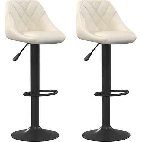 Maison Exclusive - Barhocker 2 Stk. Creme Samt (1/5)