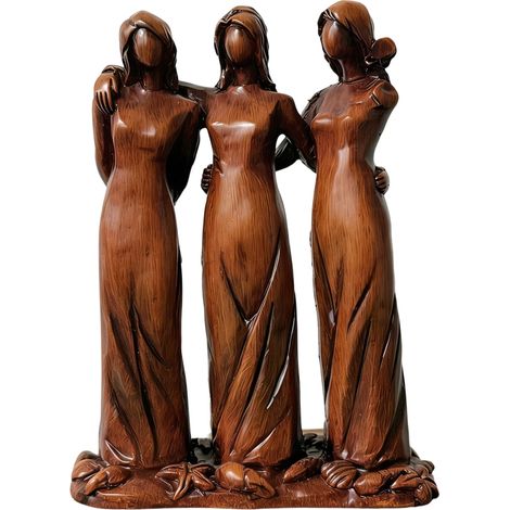 Sculpture En Résine - Forme De Cœur - Décoration Intérieure - Cadeau Pour Maman Ou Sœur - Lot De 3 Ou 4 Figurines (1/4)