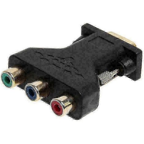 Adaptateur vidéo composante VGA 3 RCA RGB femelle vers 15 broches VGA HD N B1w3 N2y2 Z0x6 (noir) (1 pièce) (1/5)