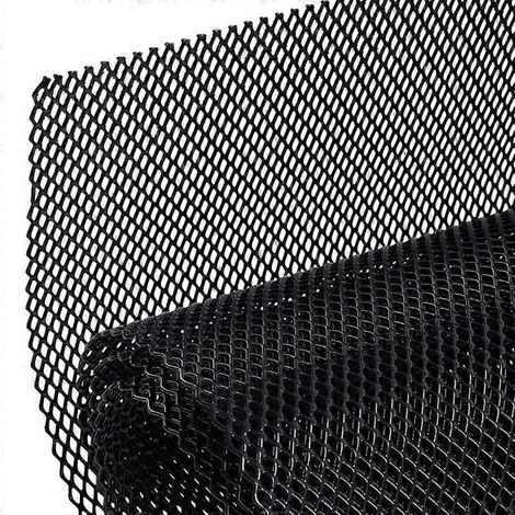 Kühlergrill aus schwarzer Diamant-Aluminiumlegierung 4x8mm, Autogrill, Stoßstangeneinsatz, Karosseriegitter.