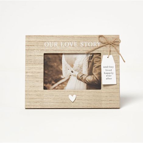 HOMESCAPES Love Story Wood Grain Photo Frame – 4x6 (1/5)