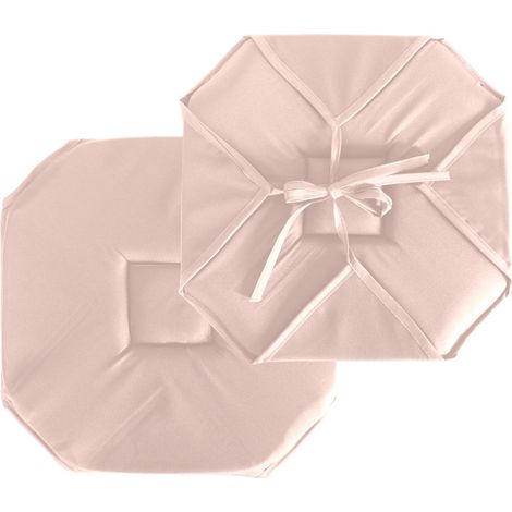 Galette de Chaise Uni "Basic" 40x40cm Vieux Rose (1/2)