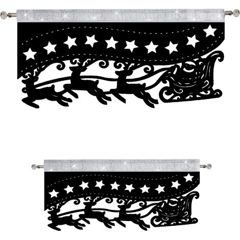 Set: Mantovana per tenda, Babbo Natale sulla slitta, NATALE GLAMOUR 90x45 60x35
