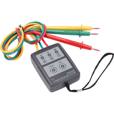 SP8030 Testeur de rotation de séquence triphasée compact, portable et sans batterie pour applications industrielles (1/5)