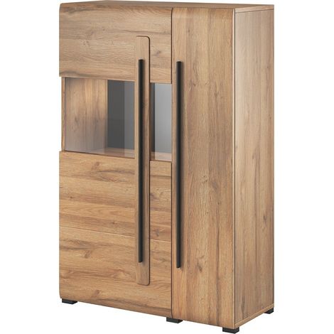 Vitrinen-Design XL Kollektion BREDA. LED inklusive. Farbe Eiche.