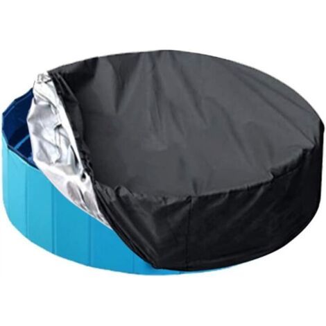 Étui pliable, grand, rond, pliable, pour animaux de compagnie, baignoire pour enfants, étui portable, noir (1/5)