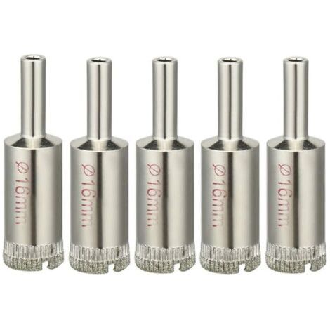 BARKBUSTERS sourcingmap 5pcs Trépan Diamant Foret Scie Cloche 16mm diamant enduit Scie Cloche pour verre carreaux céramique marbre roche porcelaine (1/4)