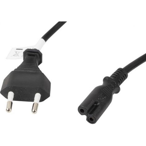 Cavo di alimentazione Lanberg CEE 7/16 - IEC 320 C7 EURO (radio) 1,8 m VDE nero (1/4)