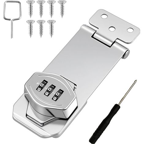 Zahlenschloss 4 Zoll Silber 3-stellig für Schränke, Schubladen, Garagen