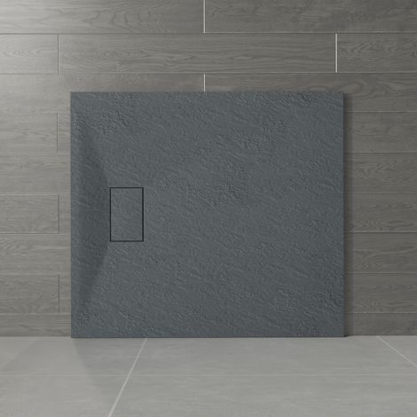 NRG 1200 x 900mm Anthracite SMC Rectangle Slate Effect Bathroom Shower Enclosure Tray (1/5)