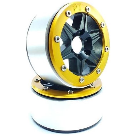 Beadlock Wheels PT-Sixstar Black/Gold 1.9