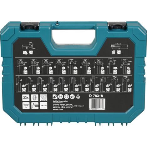MAKITA ZESTAW FREZÓW 22szt. 6mm UNIWERSALNE
