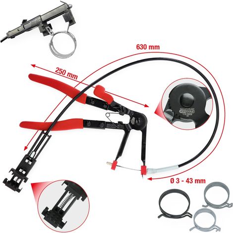 KS Tools Universal-Schlauchschellenzange mit Bowdenzug, 630 mm (1/5)