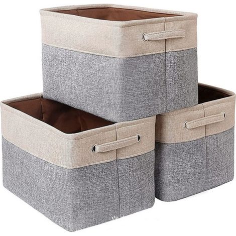 2 Boîte de rangement, robuste, grande capacité, poignées, pour vêtements et jouets (1/5)