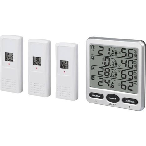 Thermo-hygromètre radiopiloté Renkforce argent Y672281 (1/5)
