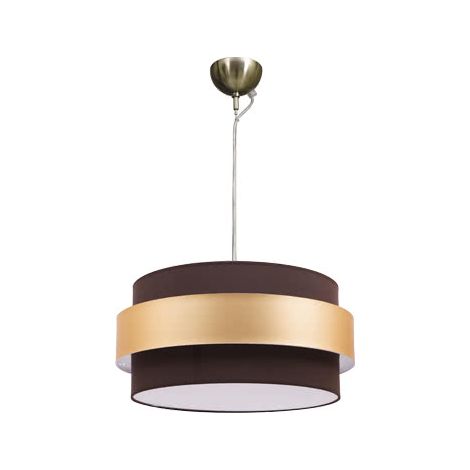 Colgante Bremen Cuero/marron-oro 3xe27 Regx40x40 Cm (1/2)