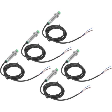 Capteur de proximité inductif M12 NPN Normalement Ouvert 6-36VDC, Lot de 5, Interrupteur sans contact (1/5)