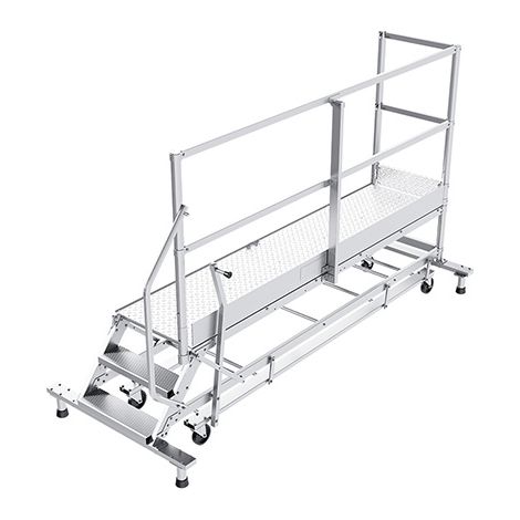 Piattaforma con ruote 4 gradini - Altezza massima di lavoro 2.80m - PTF254D-KRE