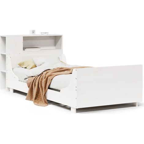 Maison Exclusive - Giroletto senza Materasso Bianco 75x190 Legno Massello di Pino (1/5)