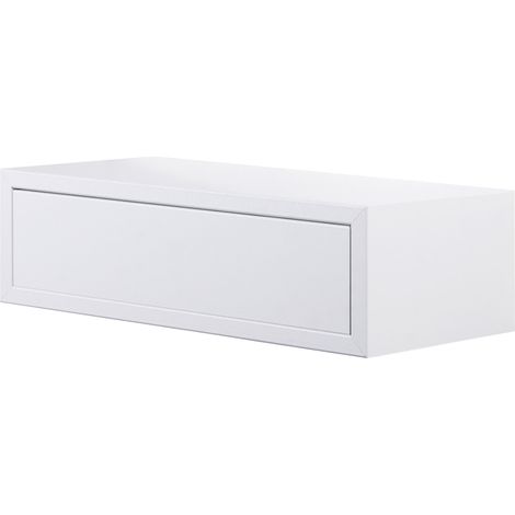Mensola da Parete 1 Cassetto 45x13,4x20 cm in Fibra di Legno Lego Bianco (1/5)