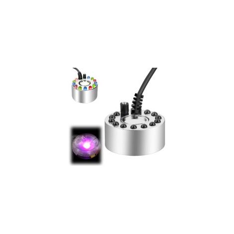 Brumisateur à Ultrasons Mini en Métal - 12 LED Colorées - Humidificateur d’Air pour Fontaine, Étang et Décoration Brouillard (1/5)