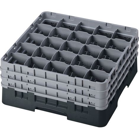 Casiers de lavage - haut max 19.6 cm - 50 x 50 x 22.5 cm - Noir - Lot de 3 - Cambro