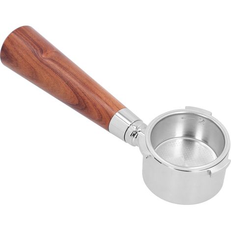 Porte-filtre à café sans fond en acier inoxydable, manche en palissandre, 51 mm/2 pouces, pour usage domestique (1/5)