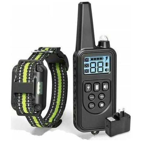 Collier de dressage électrique pour chiens Portée de la télécommande de 800 m avec écran LCD, télécommande pour animaux de compagnie, collier rechargeable étanche