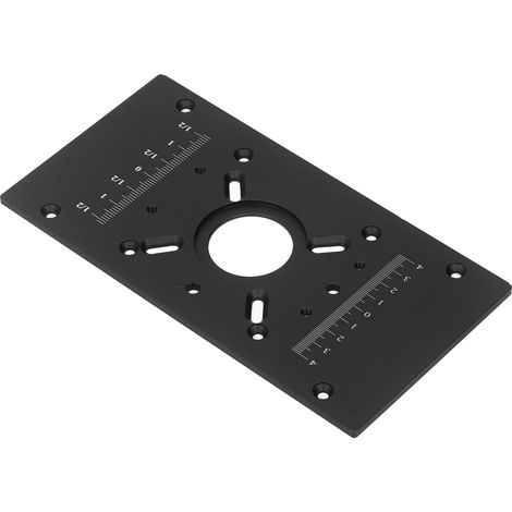 Plaque d'insertion pour table de défonceuse, système de levage, accessoire de base en alliage d'aluminium pour le travail du bois, noir