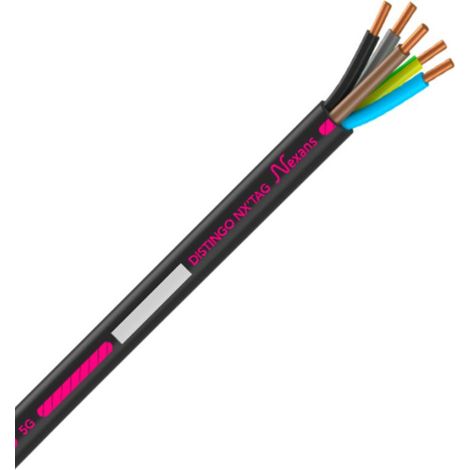 Nexans – Câble rigide R2V cuivre 5G1,5 mm² – Couronne 50 m – Pour installations électriques en intérieur – Résistance à l'humidité (1/3)