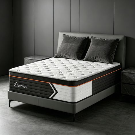 Matelas 90x190 cm, Très Épais 26 cm - Hybride, Mousse à mémoire de Forme + Ressorts ensachés - Confortable - Soutien Haute Résilience - Respirante - Ergonomique Hypoallergénique (1/5)