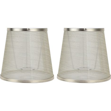 Lot de 2 abat-jours en gaze de coton E14 pour lampe de table, chambre à coucher, salon, hôtel (1/4)
