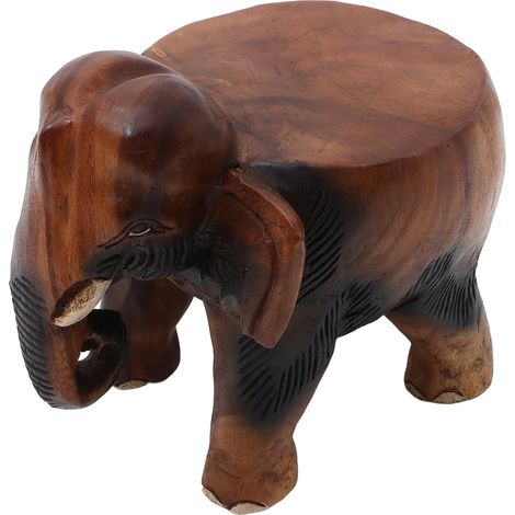 Tabouret en Bois Massif Marron Repose-Pieds Ergonomique, Tabouret de Bureau pour Usage Domestique et Bureau, Hauteur Ajustable et Fonction Marchepied (1/5)