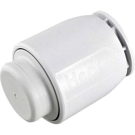 HD62/15W Hep2O Demountable Pipe Stop-End Cap White 15mm (1/2)
