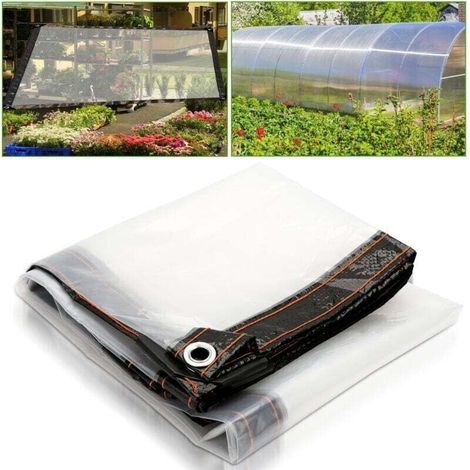 Bâche transparente 2 x 2 m en plastique épais avec Oeillets en métal Destiné à camping, XU, Sol, Plantes Bâche imperméable - KZQ (1/4)