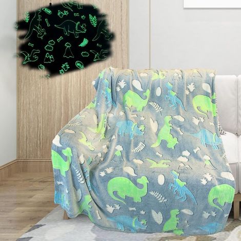 Manta infantil acogedora, suave y mullida que brilla en la oscuridad, ideal para cama o sofá, tanto para niñas como para niños. (130 x 150 cm) (1/5)