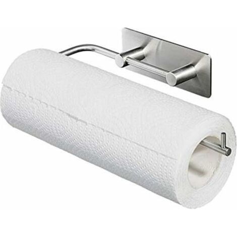 Porte Rouleau Papier - Dérouleur Support pour Sopalin Papier Essuie-Tout - sans percage sur Mur Support de Papier en Acier Inoxydable Adhésif 3M Autocollante pour Cuisine Toilettes Bains (1/3)
