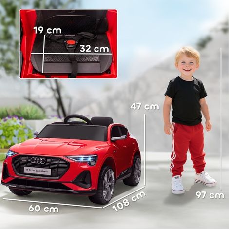 Kinder-Elektroauto bis 5 km/h mit Fernbedienung, Sicherheitsgurt, Musik, rot HAVRYA (1/3)