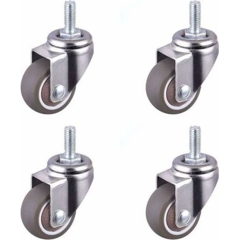 TPE roulette silencieuse roue plate roue universelle 4pcs 1 pouce vis universelle M6 15mm (1/5)