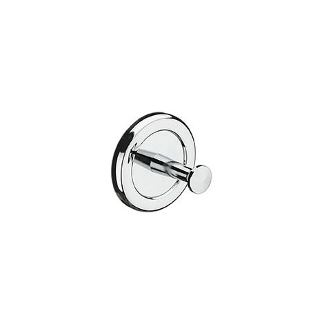 Patère porte peignoir - Profondeur : 55 mm - Platine : 75 mm - Décor : Chromé - Matériau : Laiton - (1/2)