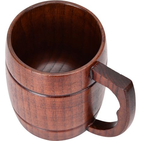 Gobelets à bière en bois naturel pur, fabriqués à la main, écologiques, pour boire de l'eau (1/5)