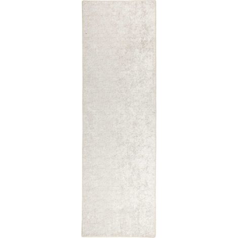 Teppich Creme 80 x 200 cm 100% Polyester 3 mm Waschbar vidaXL (1/5)